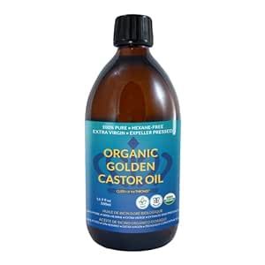 QUEEN OF THE THRONES Organic Golden Castor Oil - 500mL (16.9oz) | 100% Pure & Expeller Pressed for Hair, Skin & Digestion | Hexane Free | USDA Certified