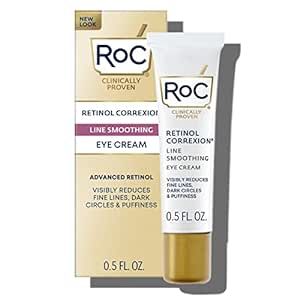 RoC Retinol Correxion Under Eye Cream for Dark Circles & Puffiness, Daily Wrinkle Cream, Anti Aging Line Smoothing Skin Care Treatment, Christmas Gifts & Stocking Stuffers, 0.5 oz (Packaging May Vary)