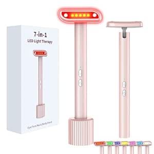 Red-Light-Wand-for-Face,7 Colors LED Facial Skin Care Tool Eye Beauty Wand Neck Body Face Massager