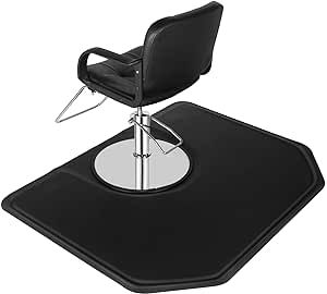 OmySalon 4'x5' - 1/2'' Thick Salon Anti Fatigue Mat for Hairstylist Standing, Barber Floor Matt with Circle Cut Out for Styling Chair, Hair Cutting Hairdressing Equipment