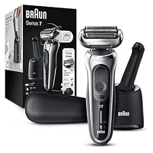 Braun Series 7 7071cc Flex Electric Razor for Men with SmartCare Center, Precision Trimmer, Wet & Dry, Rechargeable, Cordless Foil Shaver, Silver