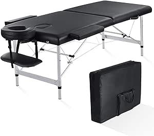 CHRUN Portable Massage Table Professional Massage Bed Wide 84in Lash Bed Facial Table SPA Beds Esthetician Height Adjustable Carrying Bag & Accessories 2 Section Shop & Home