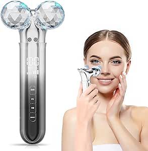 Microcurrent Facial Device, 5D Microcurrent Face Massager Roller Lifting with Vibration, Beauty Sculpt Skincare Product for face Eye Neck Arm Leg, Gifts for Women Anti Aging Tightening Firming