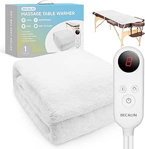 Massage Table Warmer Heating Pad Professional SPA Massage Bed Warmer with 8 Timer & 6 Heat Settings & Overheat Protection for Massage Bed & Spa, Thickened & Soft Fleece, 31" x 71"