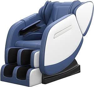 SMAGREHO Massage Chair Full Body, Zero Gravity Recliner Mode, 6 Auto Mode and 8 Fixed Shiatsu Massage Roller with Bluetooth Speaker, Waist Heater and Foot Rollers Massage (Blue)